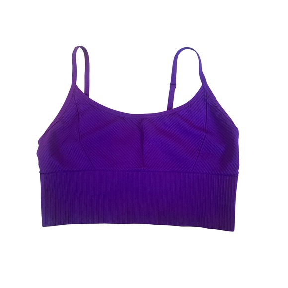 PINK Active Other - PINK Active Purple Ribbed‎ Sports Bra Adjustable Straps Large